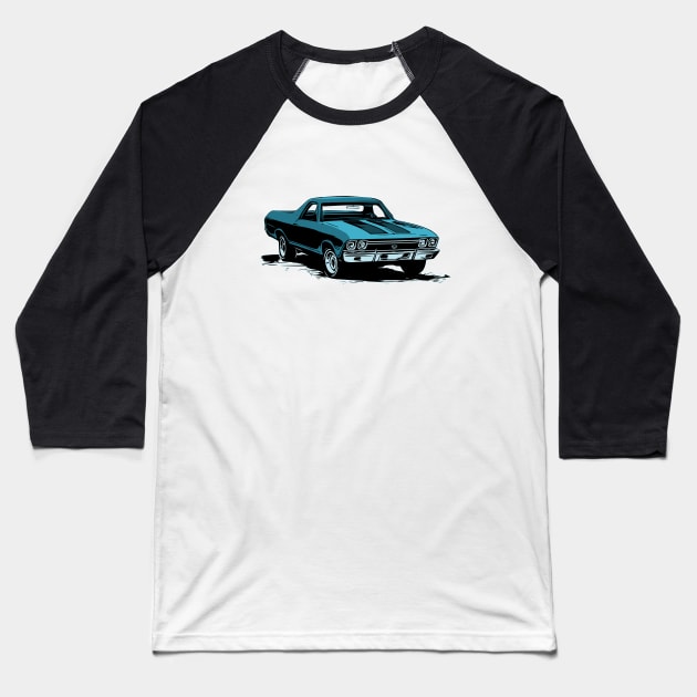 Blue 68 El Camino Baseball T-Shirt by ZoeysGarage